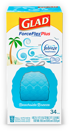Scented Tall Kitchen Forceflexplus Bags Beachside Breeze Scent Glad
