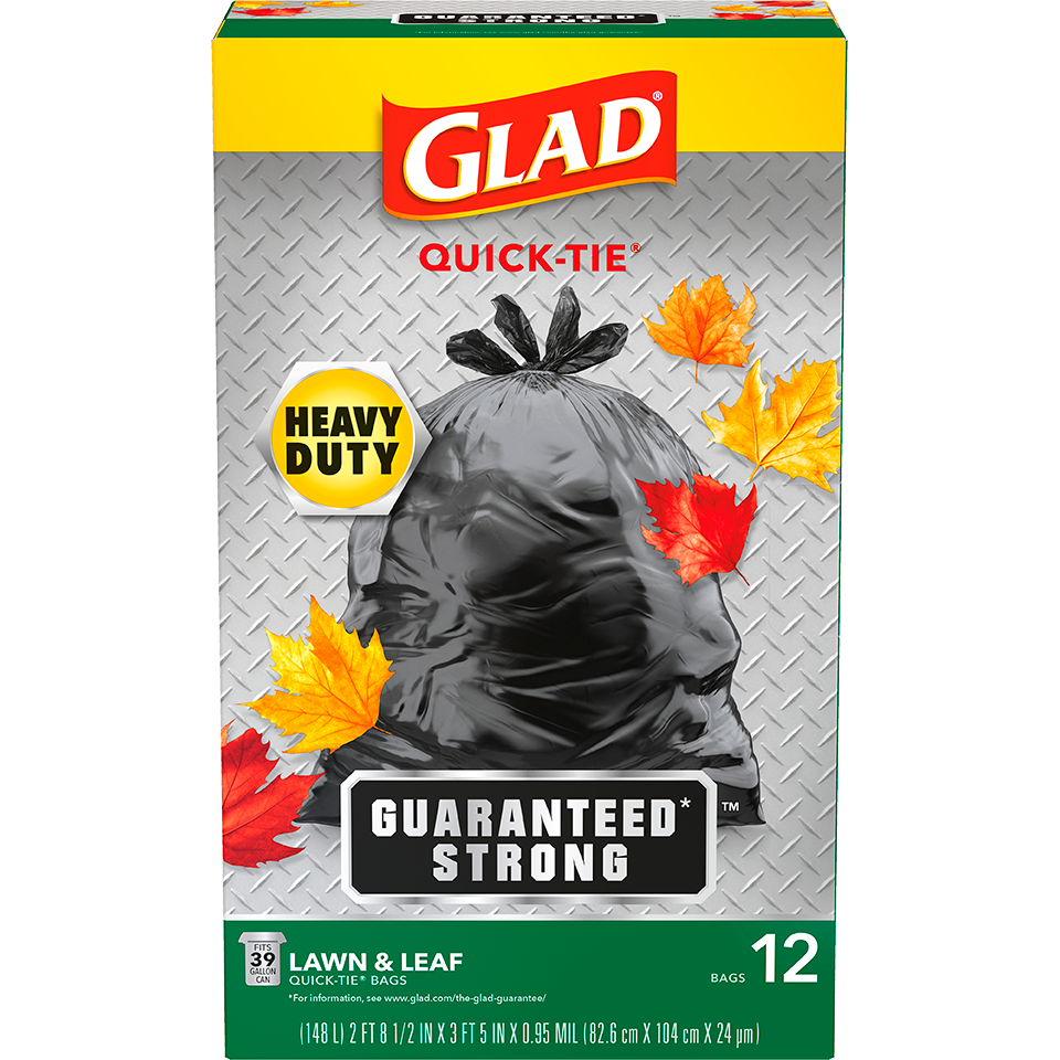 120 33 gallon Riptie Large Black Lawn & Leaf Trash Bags Household Yard Cleaning 