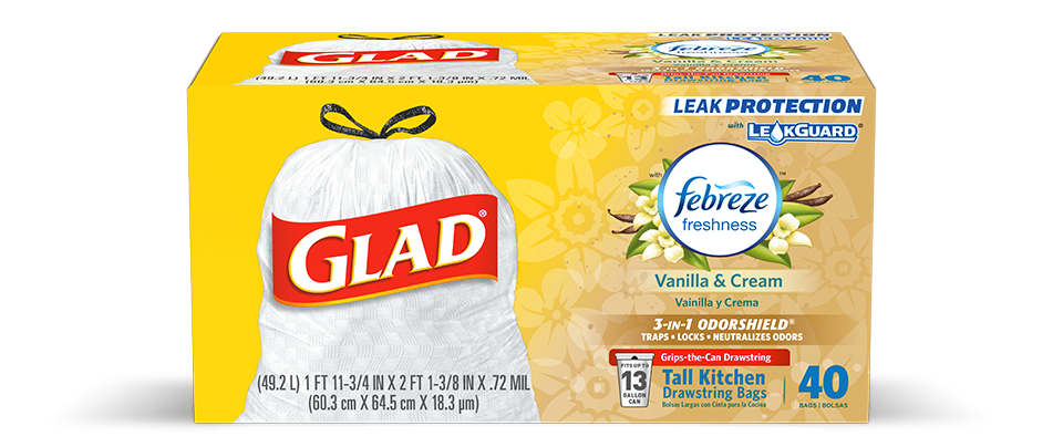 Scented Kitchen Trash Bags: Vanilla & Cream | Glad®