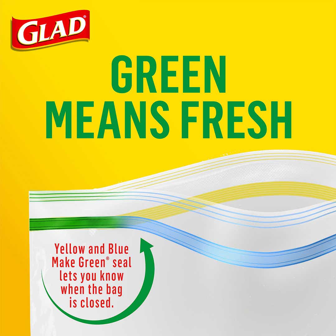 Glad Zipper Gallon Food Storage and Freezer Plastic Bags, 36 ct - Foods Co.