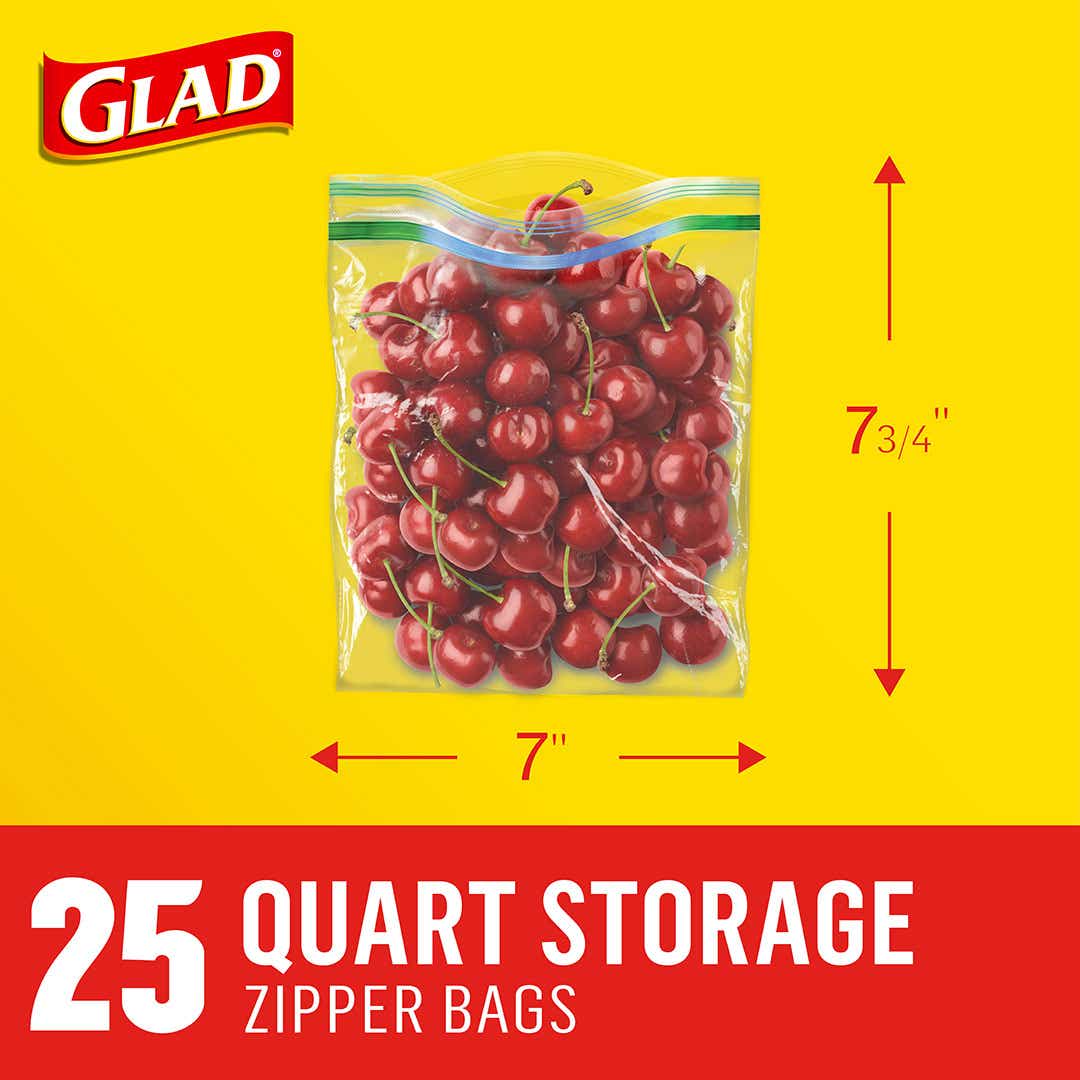 Glad Zipper Food Storage Sandwich Bags - 100 Count (Package May Vary)