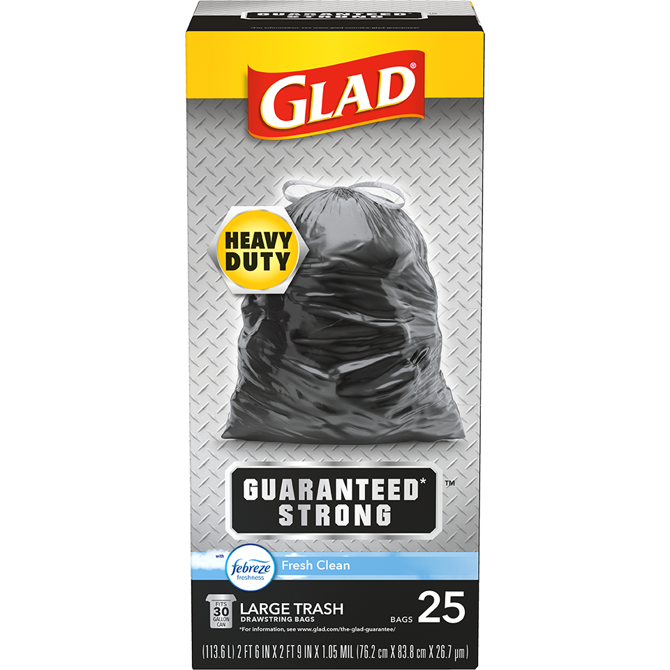 Glad Large 20 Gallon Trash Bags 80 Pieces Black for sale online 