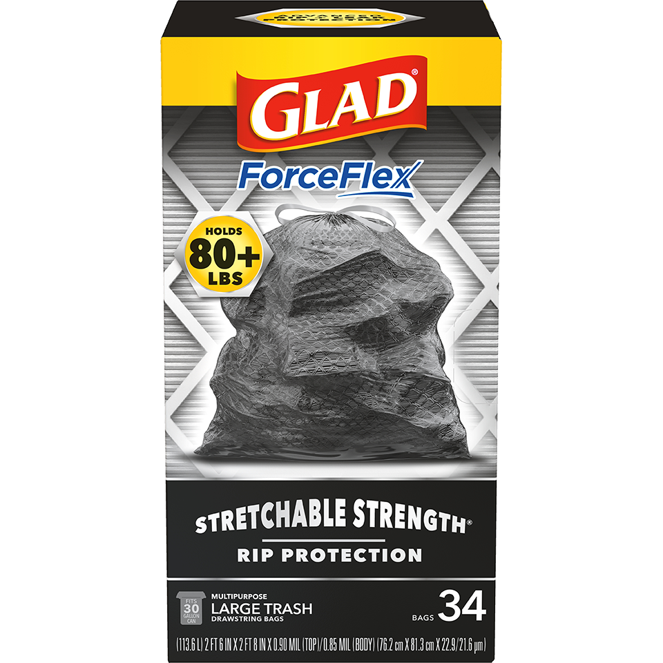 Glad Guaranteed Strong Large Quick-Tie Trash Bags, 30 Gallon, 21 Count