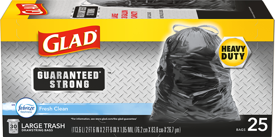 Glad Drawstring Black Trash Bags 