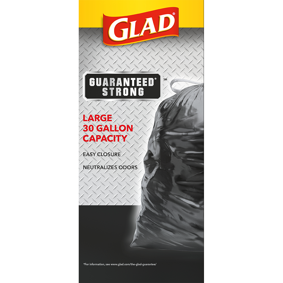 Glad Drawstring Black Trash Bags 