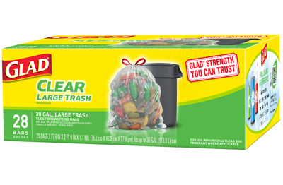 Download Clear Recycling Bags: Large Trash Drawstring | Glad®