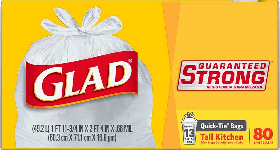 Glad Tall Kitchen Quick-Tie Trash Bags