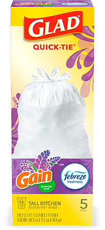 Tall Kitchen Quick-Tie Bags Gain Lavender Scent