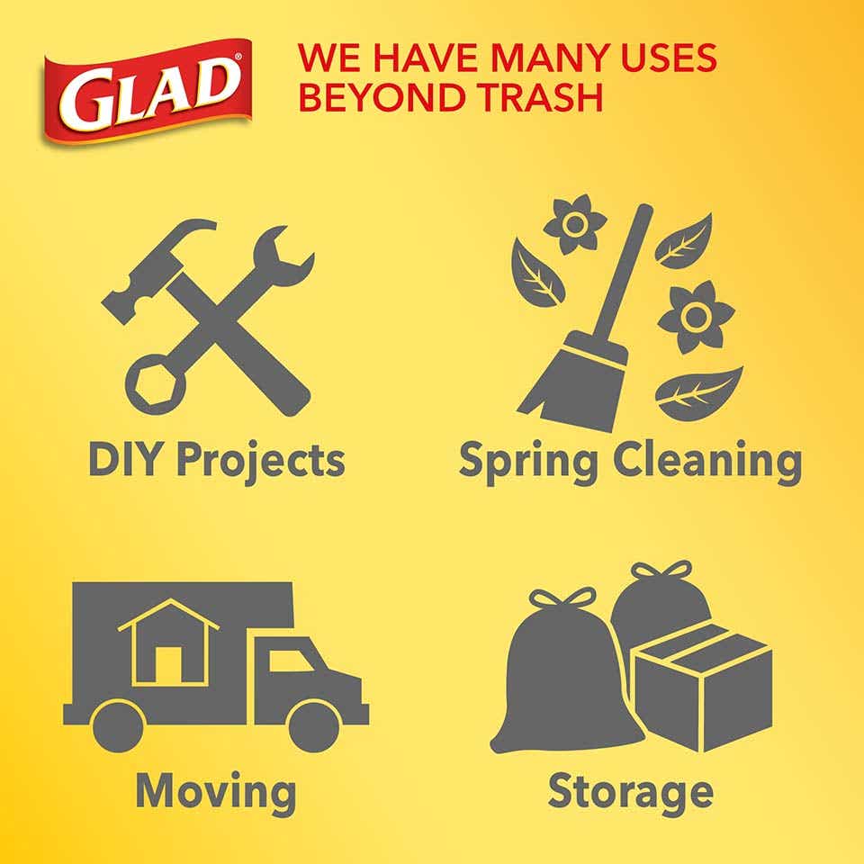 Glad Bags, Tall Kitchen, Quick Tie, 13 Gallon, Trash Bags