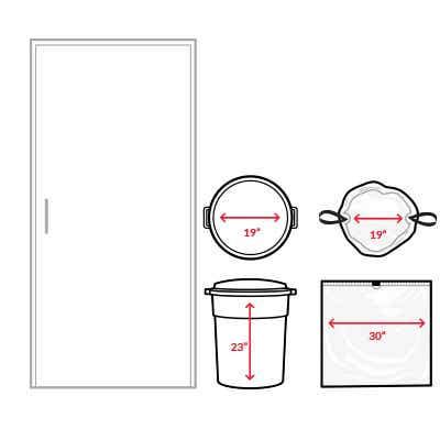 Schematic of a kitchen with measurements