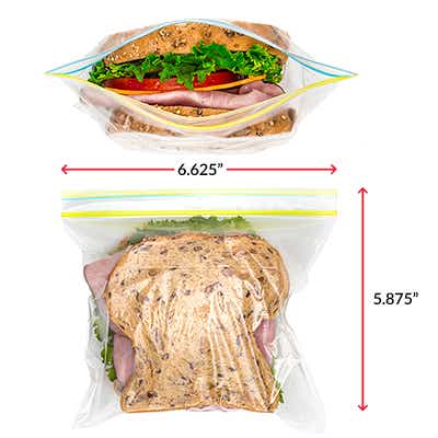 Glad Zipper Sandwich Bags, 50 Bags/Box (57263) | Homeoffice