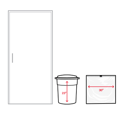 Schematic of a kitchen with measurements