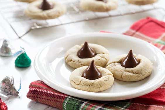 Chocolate Almond Kiss Cookies