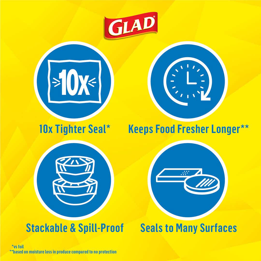 Glad Press'n Seal Plastic Food Wrap - 100 Square Foot Roll (Pack