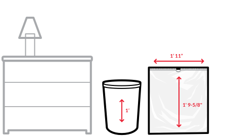 Schematic of a kitchen with measurements