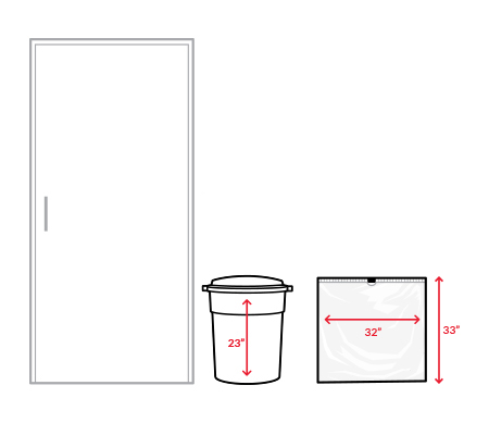 Schematic of a kitchen with measurements