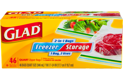 Great Value Fresh Seal Double Zipper Storage Bags, Quart, 100