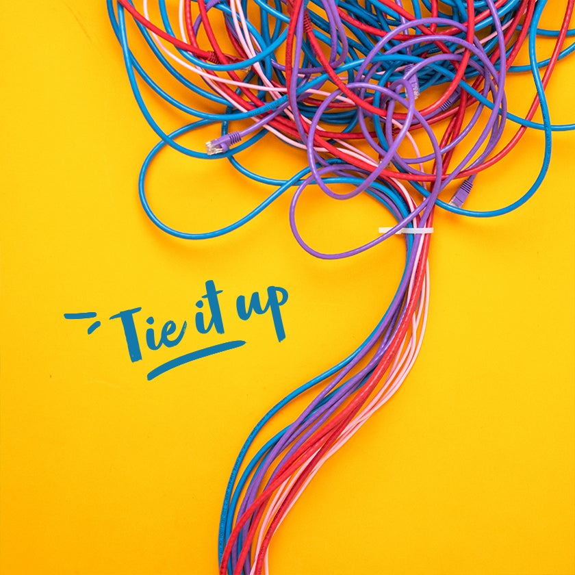 Tie up cords when decluttering your home office