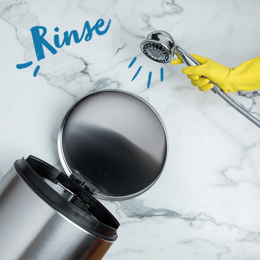 Keep your trash can fresh by rinsing it out