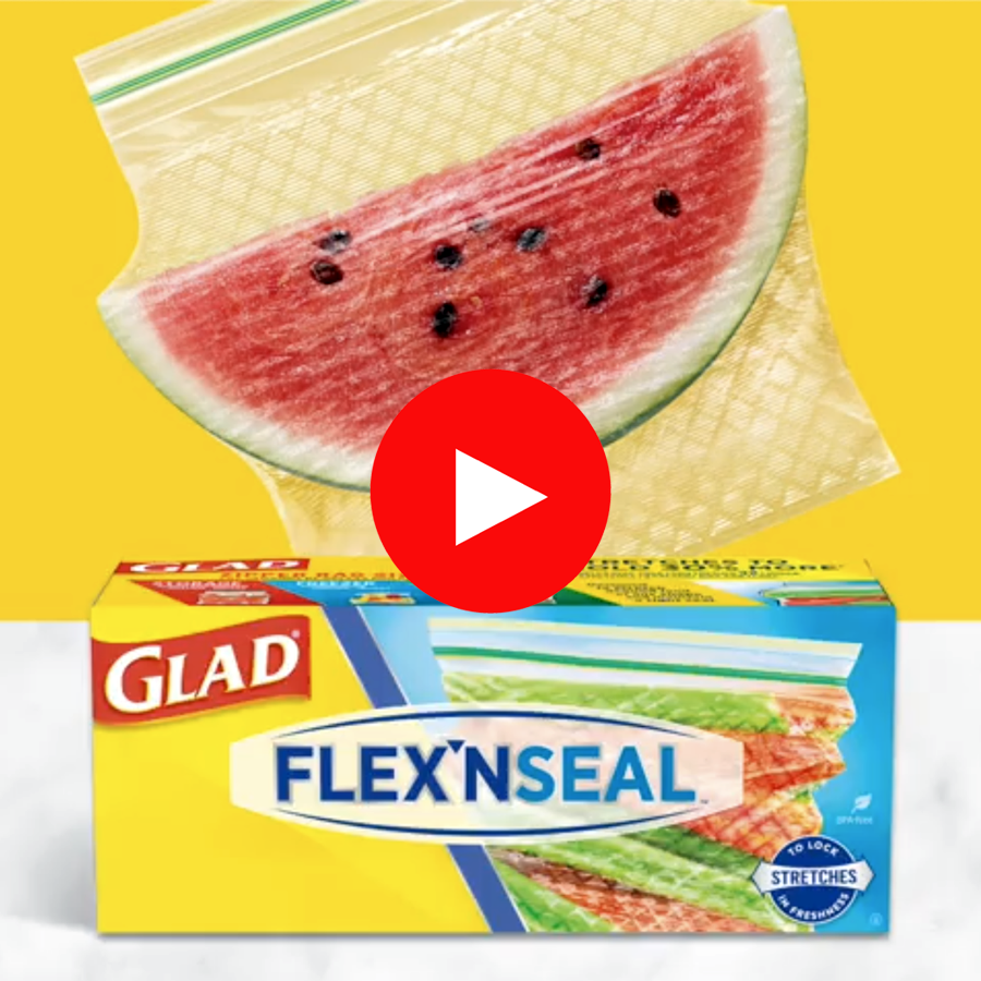 Glad FLEXN SEAL Zipper Freezer Storage Gallon Bags, 28 Count 