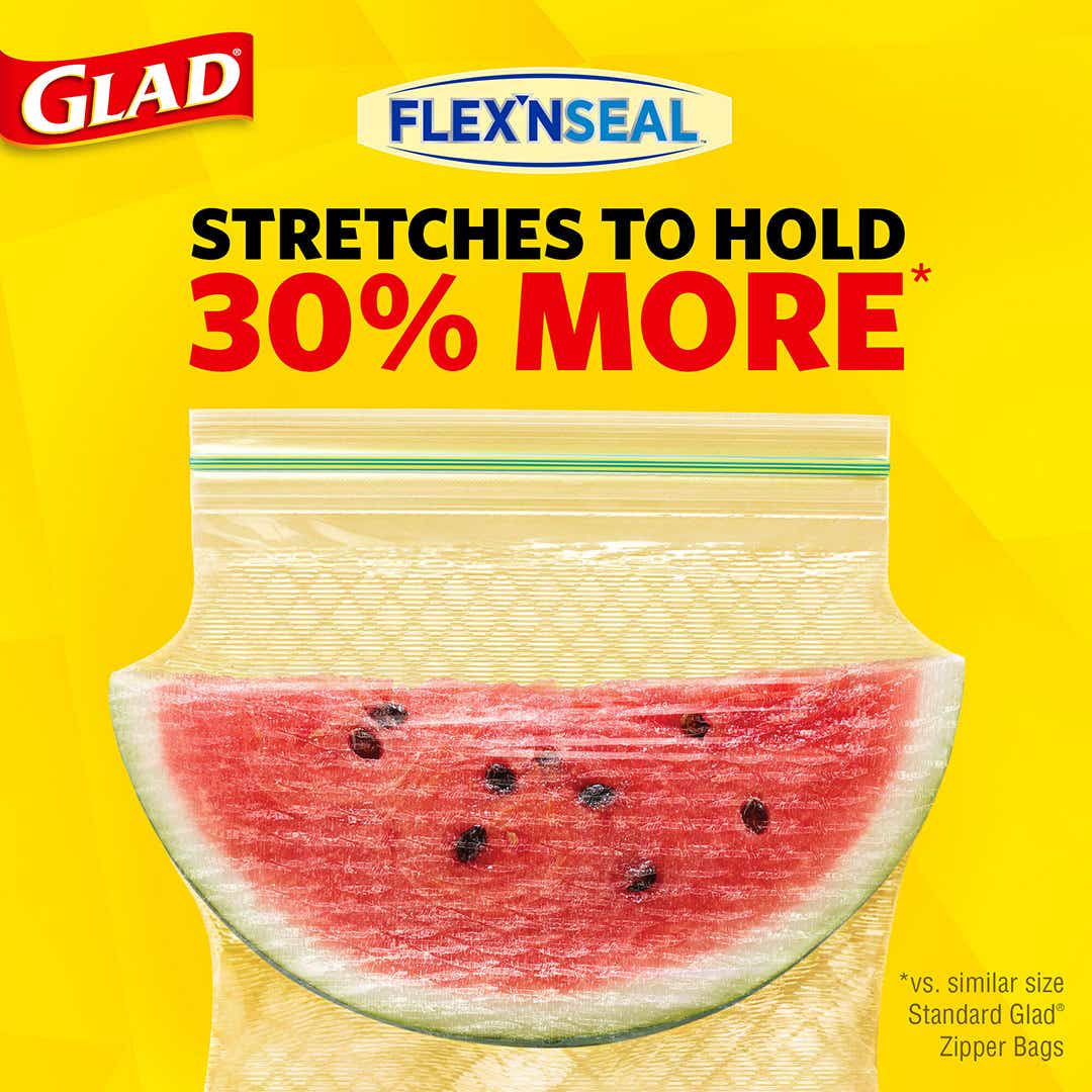 Glad Zipper Food Storage Bags, Gallon - 20 count