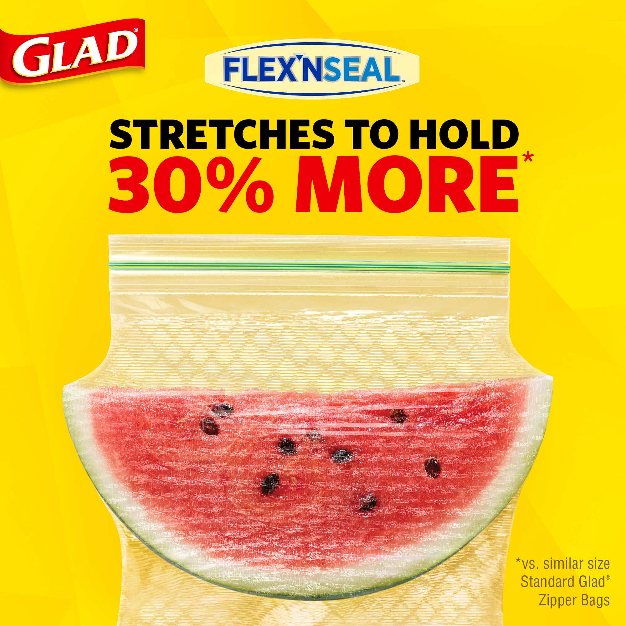 Glad® Zipper Food Storage Plastic Bags, Quart, 50 Count, Plastic Bags