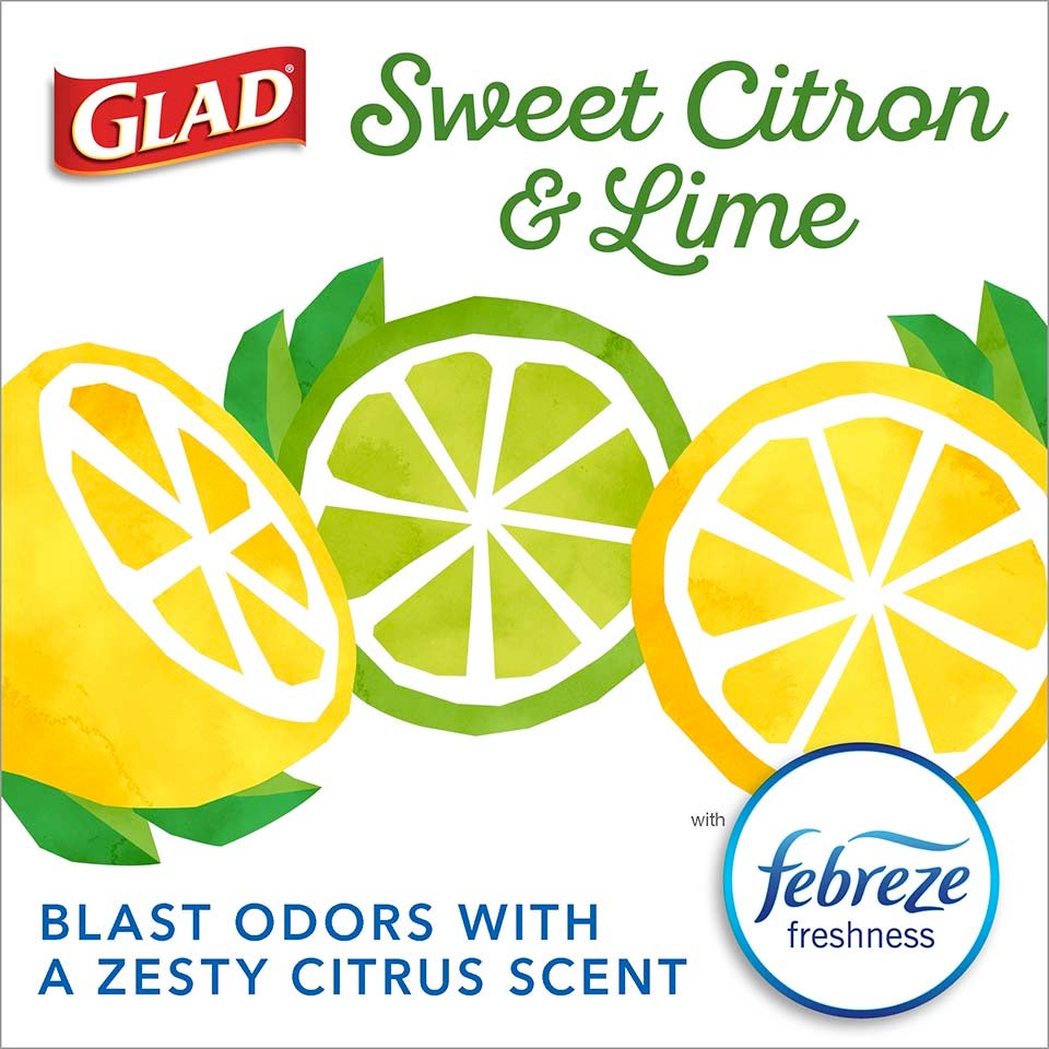 Scented Kitchen ForceFlexPlus Bags — Sweet Citron & Lime Green Trash Bags