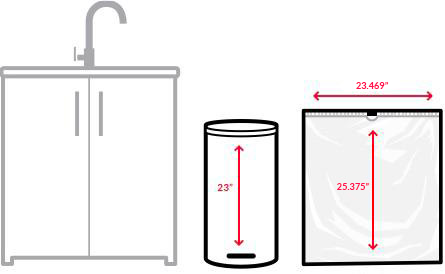 Schematic of a kitchen with measurements