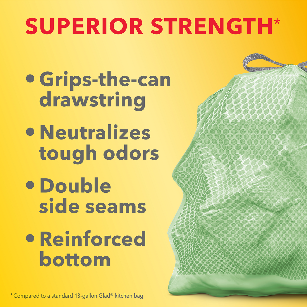 Scented Kitchen ForceFlex MaxStrength™ Bags — Sweet Citron & Lime Green Trash Bags