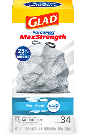 Kitchen ForceFlex MaxStrength™ Trash Bags Fresh Clean Scent