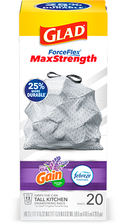 Kitchen ForceFlex MaxStrength™ Trash Bags Mediterranean Lavender