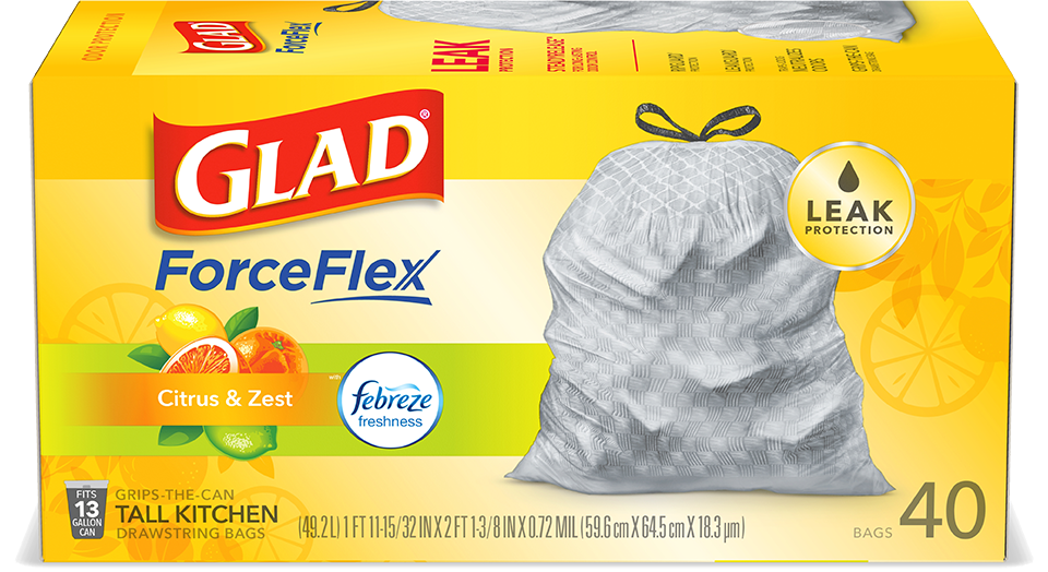 Kitchen ForceFlex Citrus & Zest Scented Trash Bag