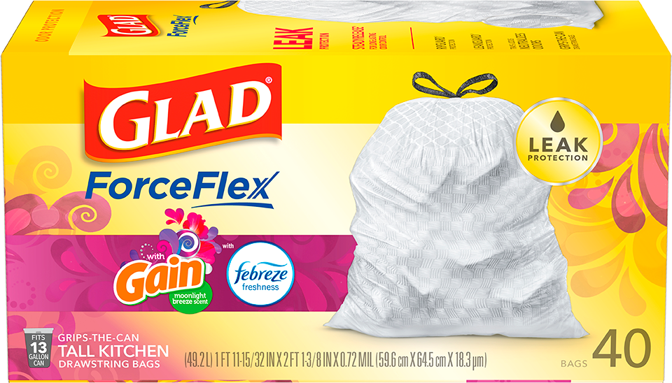 Glad ForceFlex MaxStrength with Febreze Fresh Clean Scent Extra