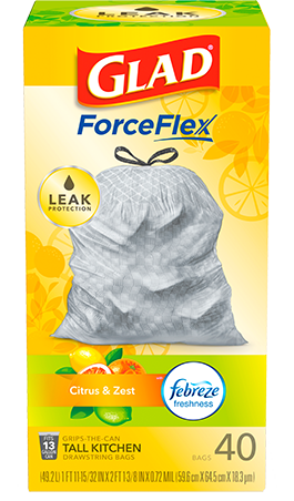 Kitchen ForceFlex Citrus & Zest Scented Trash Bag
