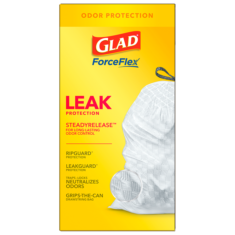 Glad ForceFlex Tall Kitchen Drawstring Trash Bags with Gain Original Scent & Febreze Freshness - White - 13 Gallon - 150 ct