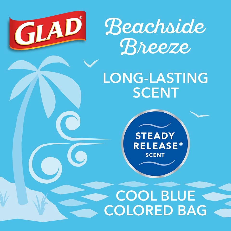 Scented Kitchen ForceFlexPlus Bags — Beachside Breeze Blue Trash Bags