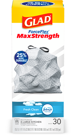 Glad Drawstring Medium Trash Bags - Fresh Clean - 8 Gallon - 80ct