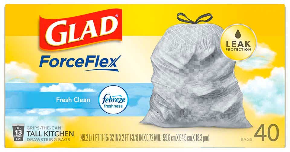 Kitchen ForceFlex Febreze Fresh Clean Scented Trash Bags