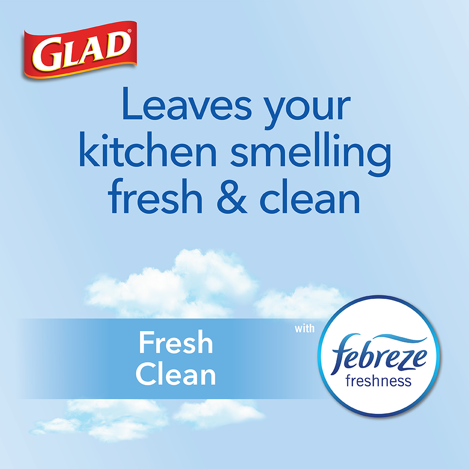 Glad ForceFlex Tall Kitchen Drawstring Trash Bags Citrus & Zest scent with  Febreze Freshness, 13 Gallon