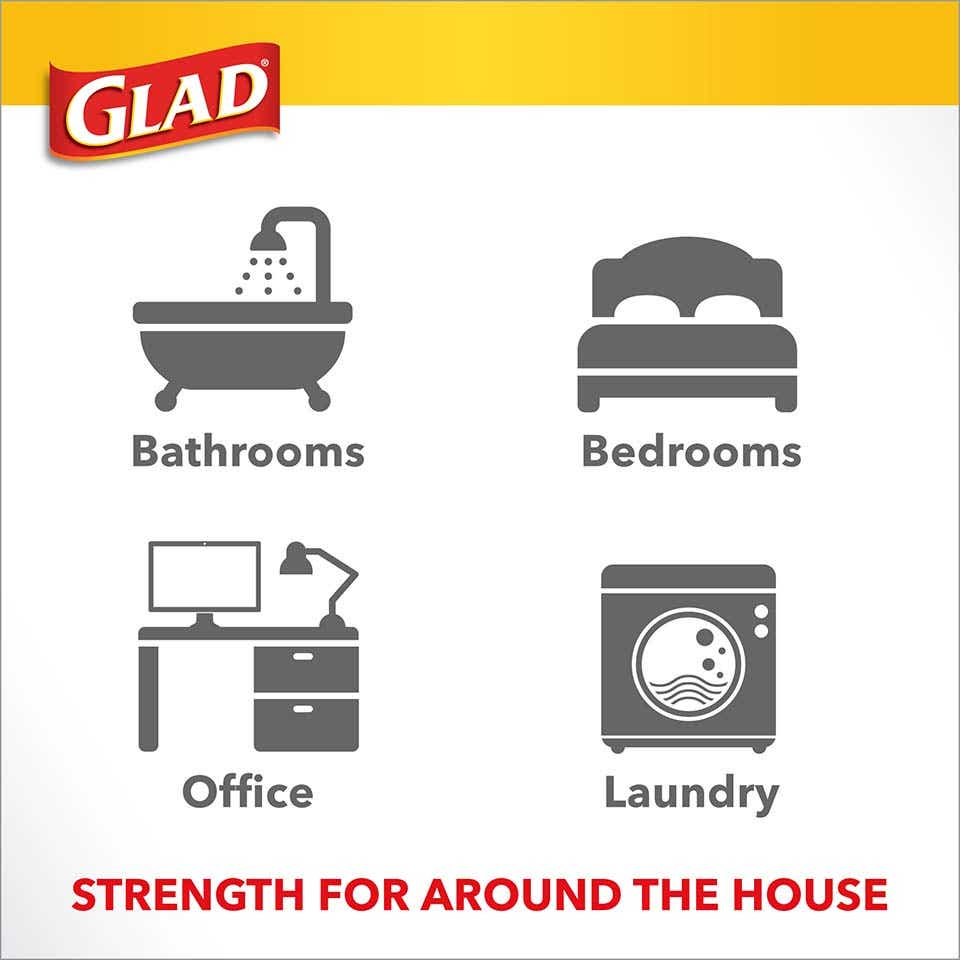 Glad with Clorox® Medium Drawstring Trash Bags Lemon Fresh Bleach Scent