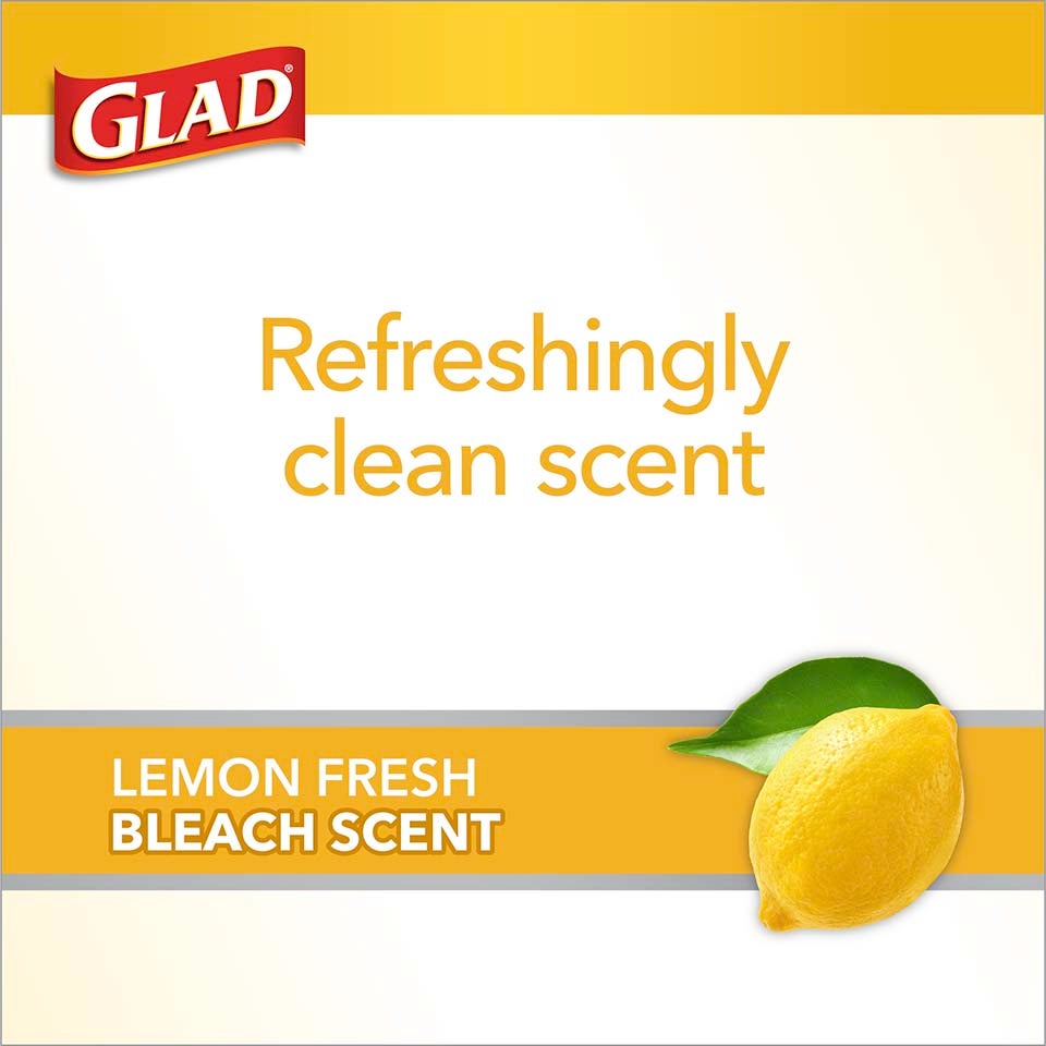 Glad with Clorox® Medium Drawstring Garbage Bags  Lemon Fresh Bleach Scent