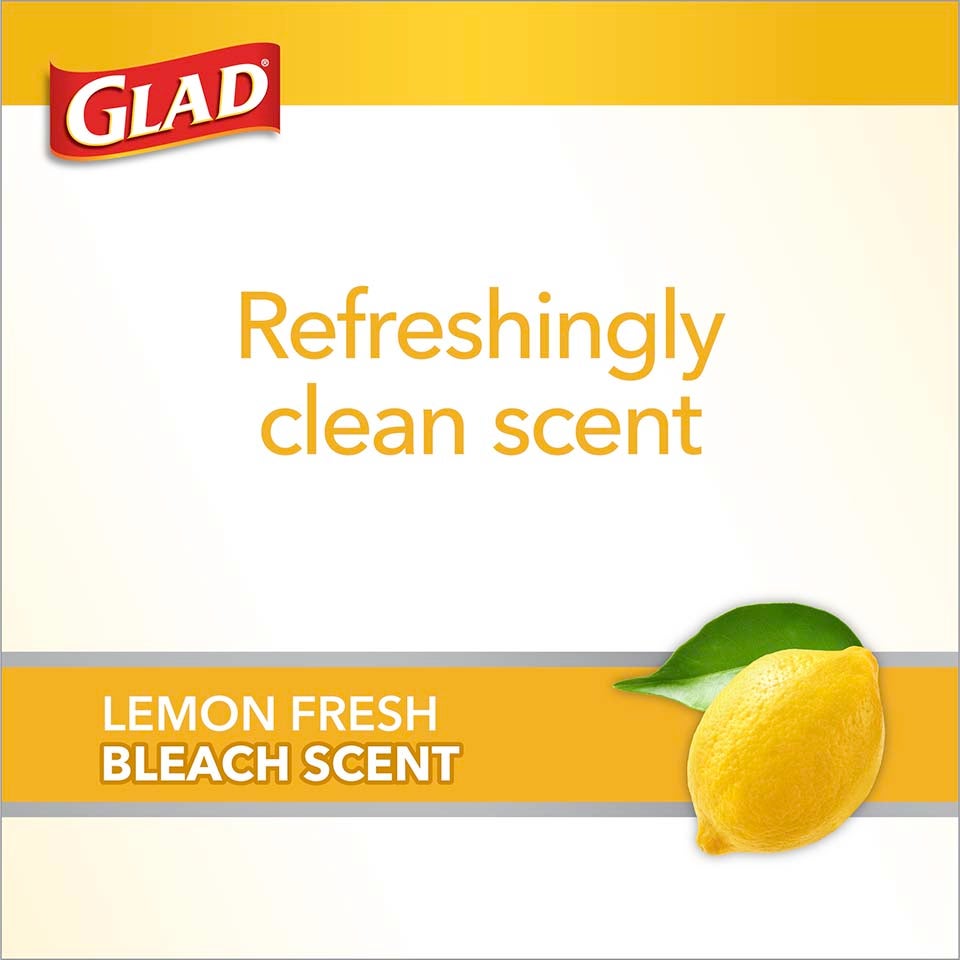 Glad Drawstring Medium Trash Bags - Lemon Fresh Bleach - 8 Gallon