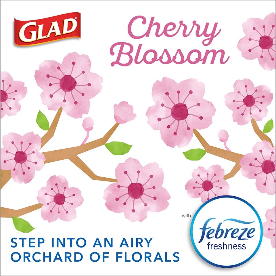Scented Kitchen ForceFlexPlus Bags — Cherry Blossom Pink Trash Bags