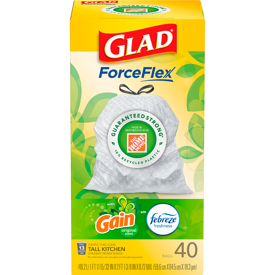 Glad® x Home Depot Gain Original Scented ForceFlex Trash Bags