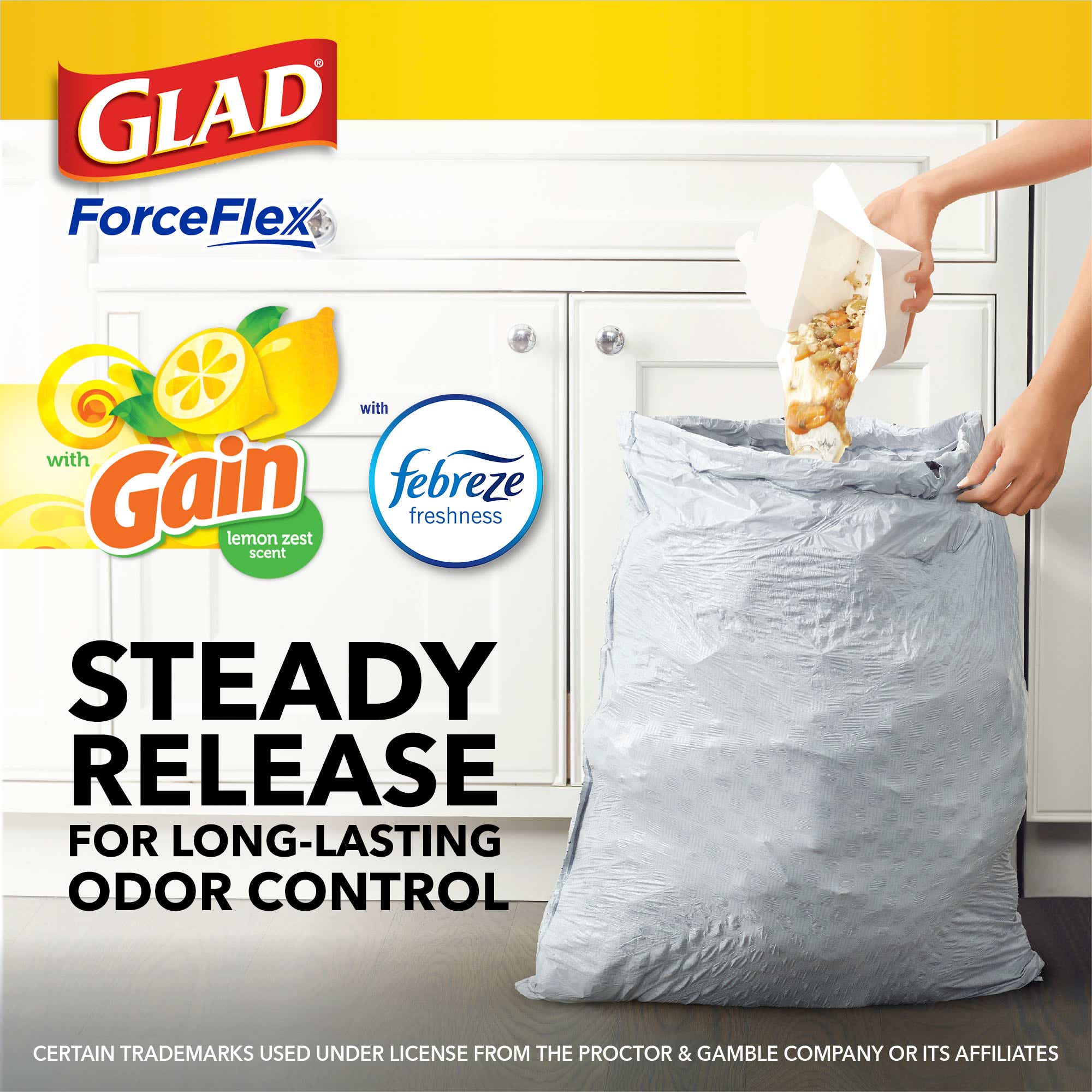 Kitchen ForceFlex Gain Lemon Zest Scented Trash Bag