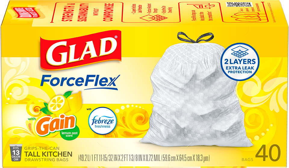 Kitchen ForceFlex Lemon Zest Scented Trash Bag