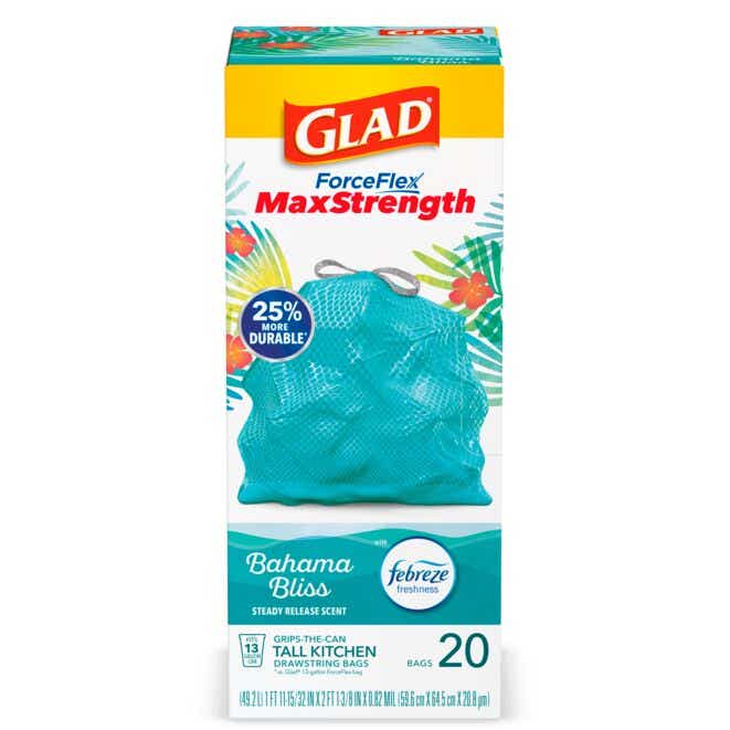 Scented Kitchen ForceFlex MaxStrength™ Bags — Bahama Bliss Teal Trash Bags